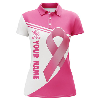 Breast Cancer Pink Ribbon Womens Golf Polo Shirts Custom Golf Shirts For Women Golfing Gifts LDT1351