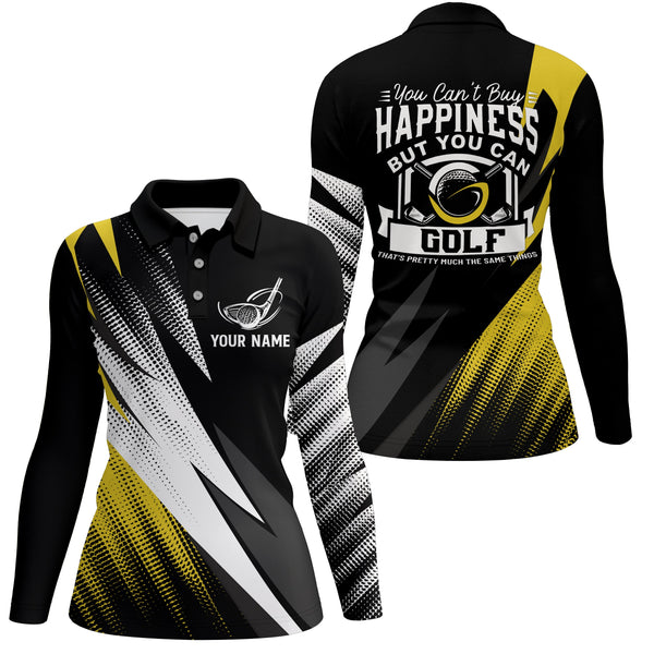 Womens Yellow Golf Polo Shirts, Personalized Golf Shirts For Ladies, Cool Golf Gifts For Her LDT0169