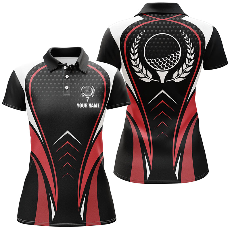 Customized Sport Style Red Black Womens Golf Polo Shirt Cool Golf Shir Myfihu