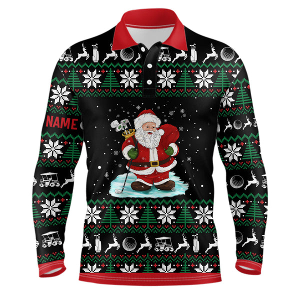 Christmas Santa Mens Golf Polo Shirt Customized Golf Shirts For Men Best Golf Gifts For Xmas LDT1042
