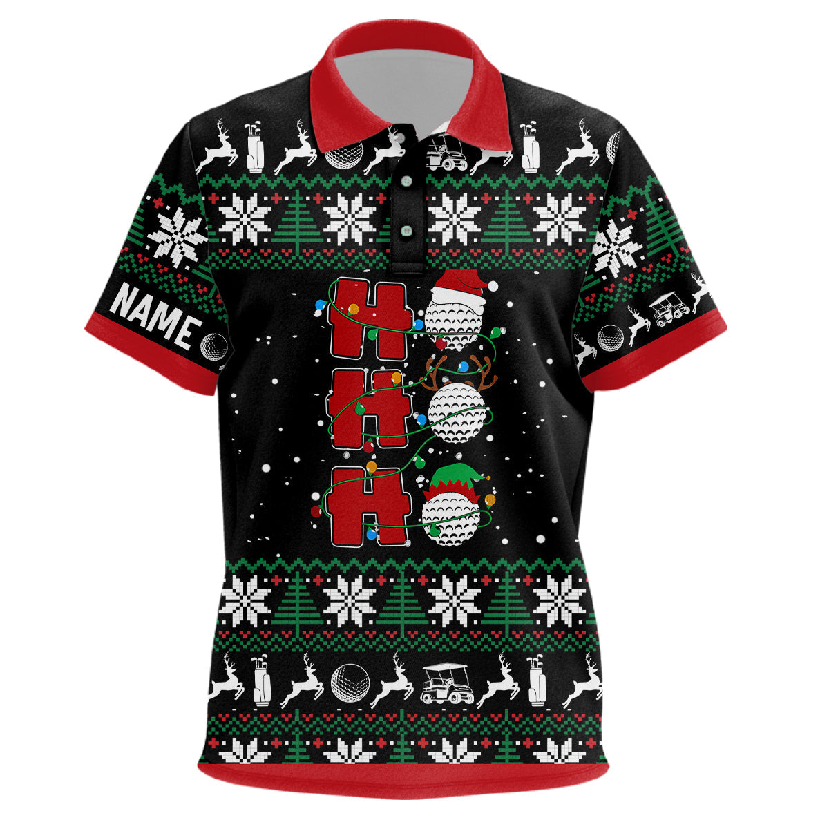 Christmas Golf Pattern Kids Polo Shirt Custom Unisex Golf Shirts For Kid Golf Gifts For Christmas LDT0856