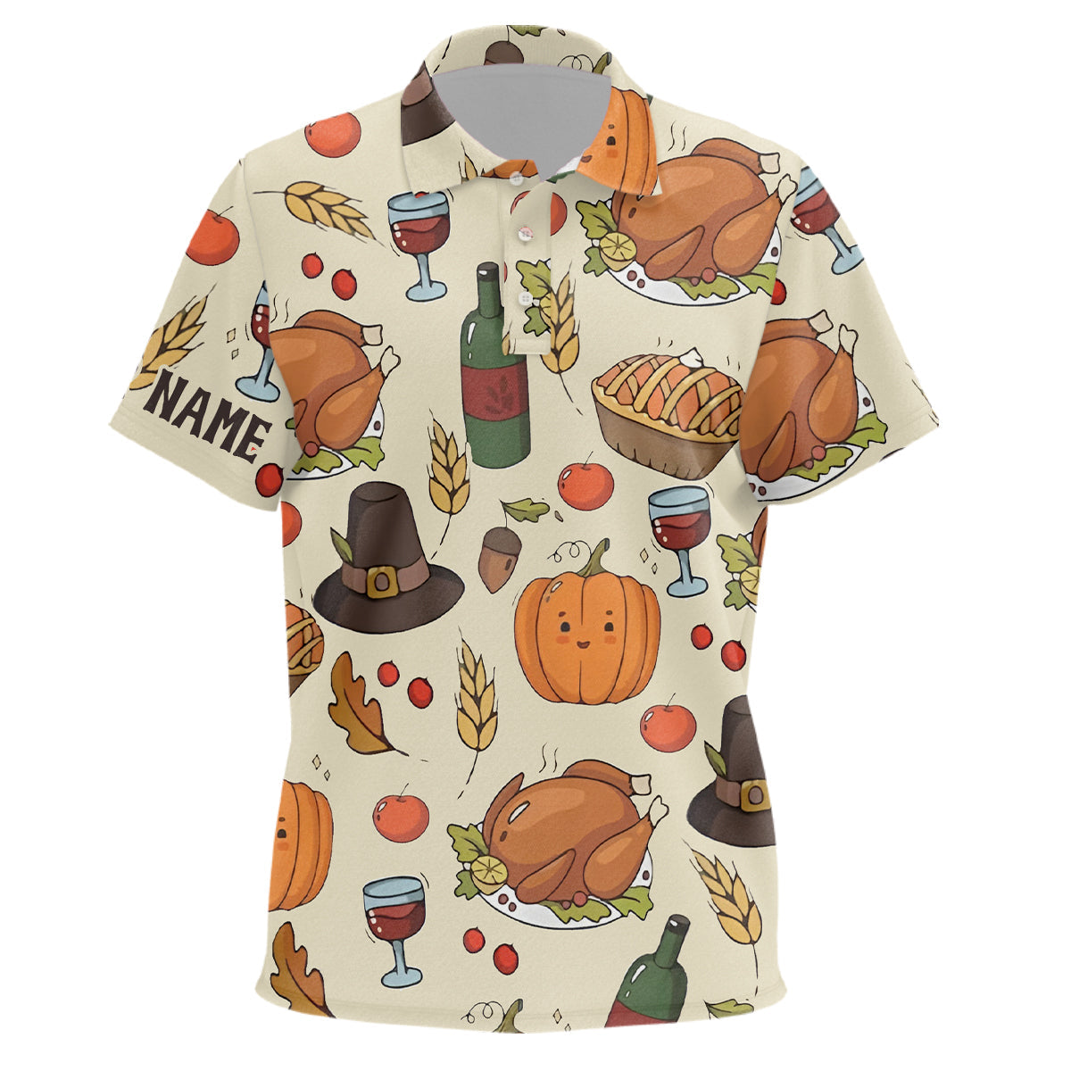 Turkey Thanksgiving Golf Kids Polo Shirt Autumn Seamless Custom Unisex Golf Shirts For Kid Golf Gifts LDT0880