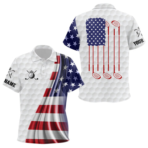 3D American Flag Kids Golf Polo Shirts Customized Patriotic Golf Tops For Kid Golfing Gifts LDT1071