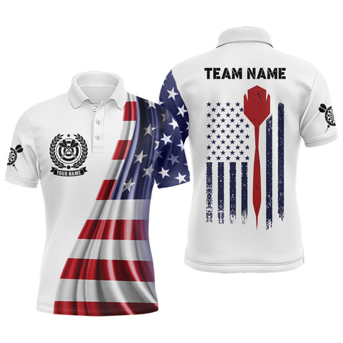 3D American Flag Mens Darts Polo Shirt Custom Patriotic Darts Shirt For Men Dart Jerseys LDT1074
