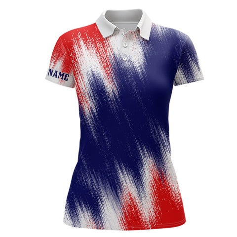 American Flag Womens Golf Polo Shirts Custom Patriotic Golf Shirts For Women Golfing Gifts LDT1344