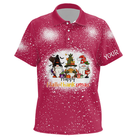 Happy Hallothanksmas Christmas Santa Kids Golf Unisex Polo Shirt Custom Funny Golf Tops For Kid LDT0674
