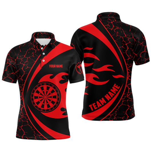 Personalized Red Fire Flame Darts Men Polo Shirt Darts Shirt For Men Darts Team Jersey LDT0712
