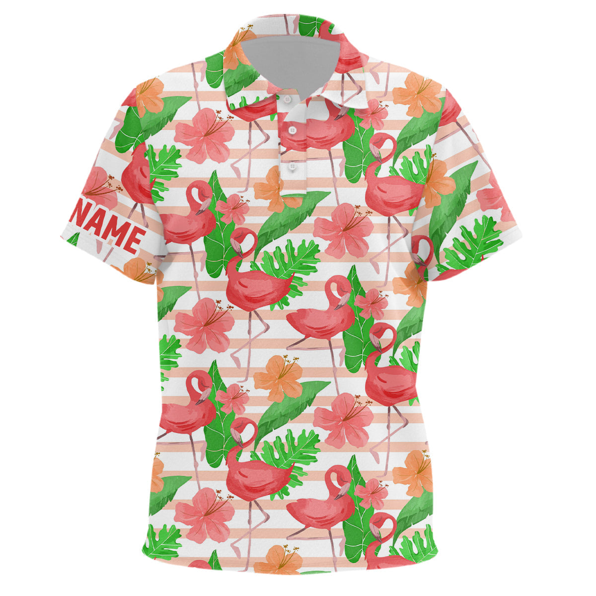 Watercolor Tropical Pink Flamingo Golf Kids Polo Shirt Customized Golf ...