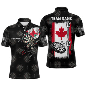 Personalized Retro Canada Flag Mens Darts Polo Shirt Custom Patriotic Darts Jersey For Men LDT0959