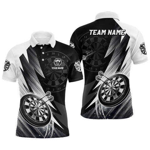Personalized Black White Mens Darts Polo Shirt Custom Cool Darts Shirt For Men Team Jersey LDT0961