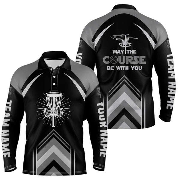 Personalized Disc Golf May The Course Be With You Mens Golf Polo Shirt Disc Golf Shirts For Men LDT0745