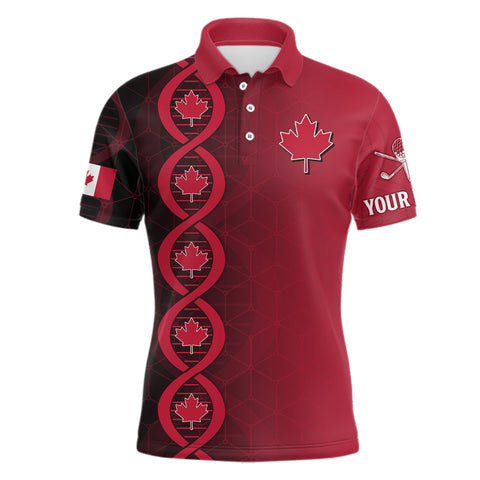 DNA Canada 1st July Red Maple Leaves Mens Golf Polo Shirt Custom Patriotic Golf Tops For Men LDT0999