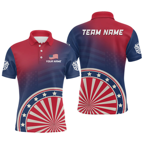 Gradient American Flag Dartboard Mens Polo Shirts Custom Patriotic Dart Jerseys For Men LDT1003