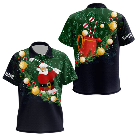 Santa Playing Golf Navy Unisex Kids Polo Shirts Christmas Golf Shirts For Kid Best Golf Gifts LDT0478