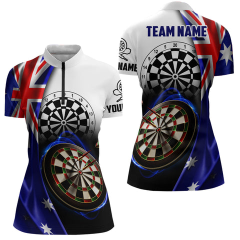 Australia Flag Women Darts Quarter-Zip Shirt Custom Dart Shirt For Dart Lovers Dart Jersey LDT0797