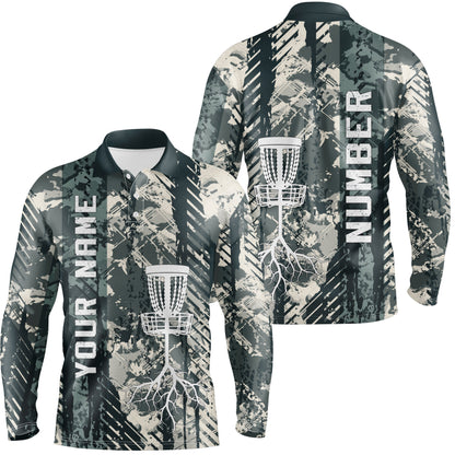 Personalized Wild Grunge Mens Disc Golf Polo Shirt Custom Disc Golf Shirts For Men Golf Gifts LDT0515
