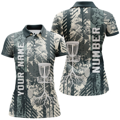 Personalized Wild Grunge Disc Golf Polo Shirt Custom Disc Golf Shirts For Women Golf Gifts LDT0515