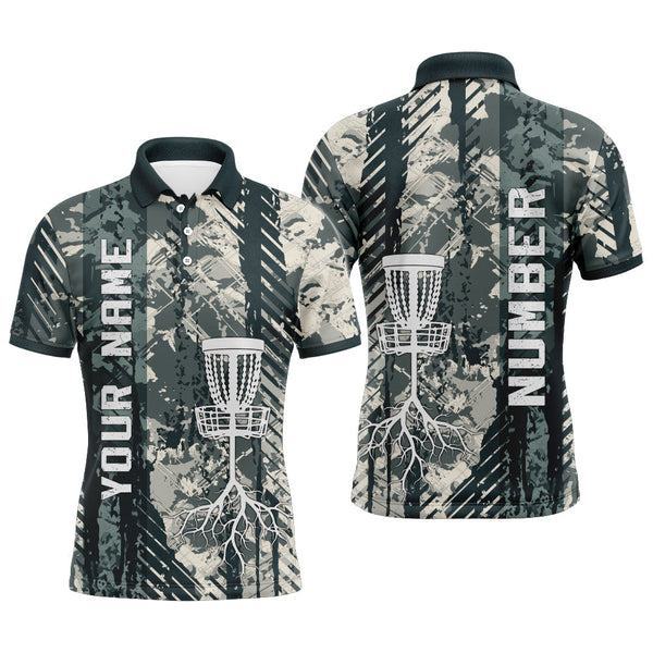 Personalized Wild Grunge Mens Disc Golf Polo Shirt Custom Disc Golf Shirts For Men Golf Gifts LDT0515