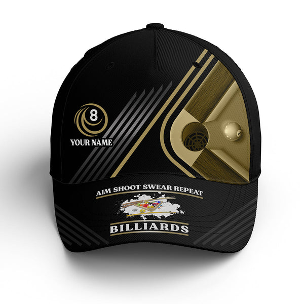 Personalized Customized Aim Shoot Swear Repeat Billiard Hats Cap For Billiard Players, Billiards Hat VHM0489