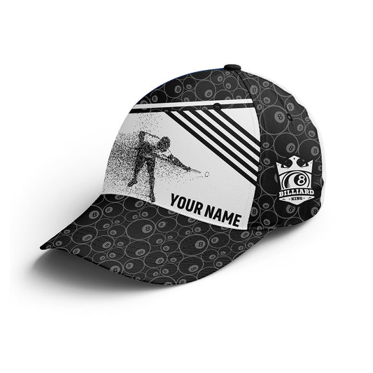 8 Ball Pattern Pool Custom Billiard Hats Black For Billiards Players, Personalized Top Hat Billiards VHM0354