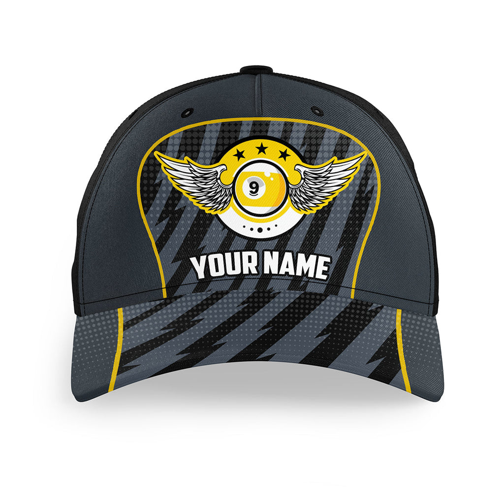 9 Ball Pool Wings Custom Name Billiards Hats Cap, Personalized 9