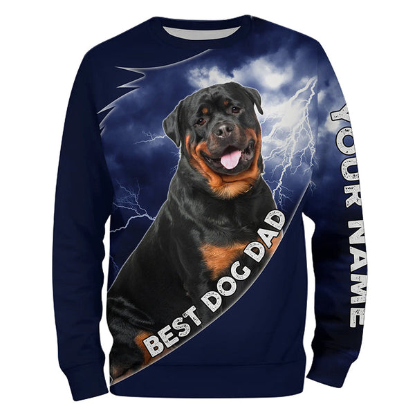 Rottweiler Best Dog Dad Custom 3D All Over Print Shirts For Dog Father, Personalized Gifts For Dog Lovers TDM0032