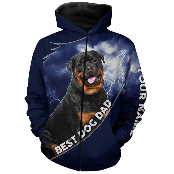 Rottweiler Best Dog Dad Custom 3D All Over Print Shirts For Dog Father, Personalized Gifts For Dog Lovers TDM0032