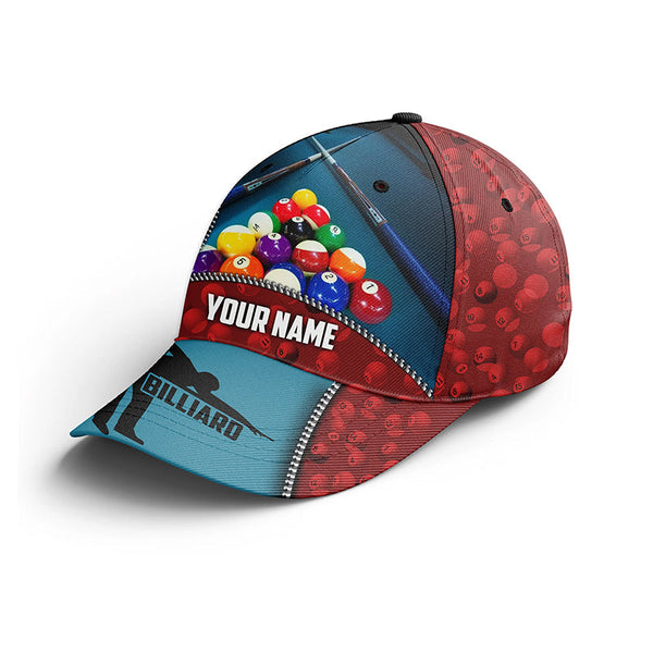 Personalized Name Billiard Baseball Cap Custom Adjustable 3D Printed Billiard Hats Gifts For Player TDM0302