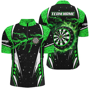 Personalized Lightning Green Dart Jerseys Men Quarter-Zip Shirts, Team League Dart Shirts TDM1180