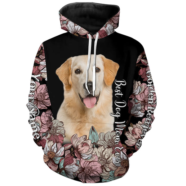 Golden Retriever Floral Custom Full Printing Shirts For Dog Mom, Gift For Dog Lovers TDM0042