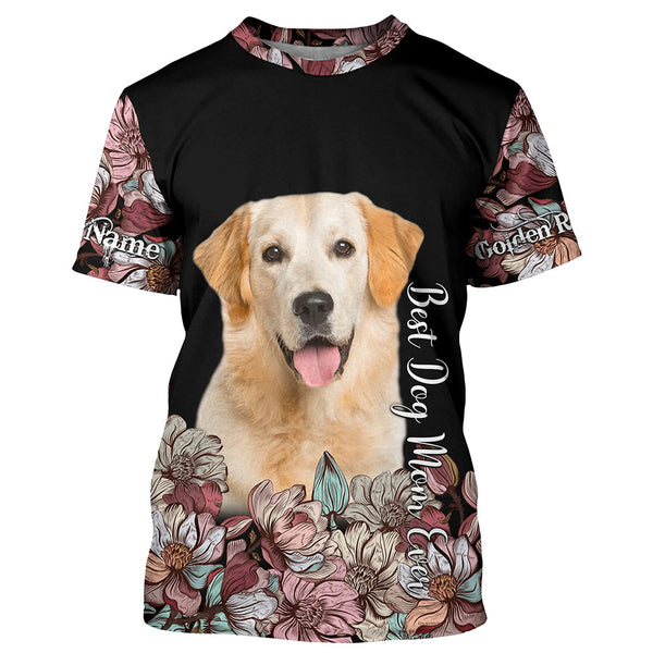 Golden Retriever Floral Custom Full Printing Shirts For Dog Mom, Gift For Dog Lovers TDM0042