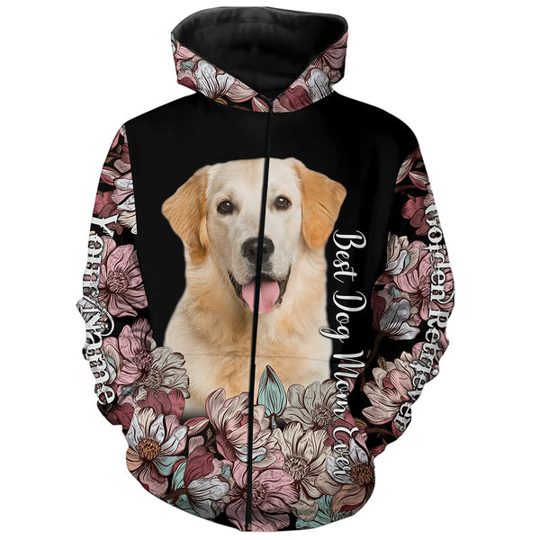 Golden Retriever Floral Custom Full Printing Shirts For Dog Mom, Gift For Dog Lovers TDM0042