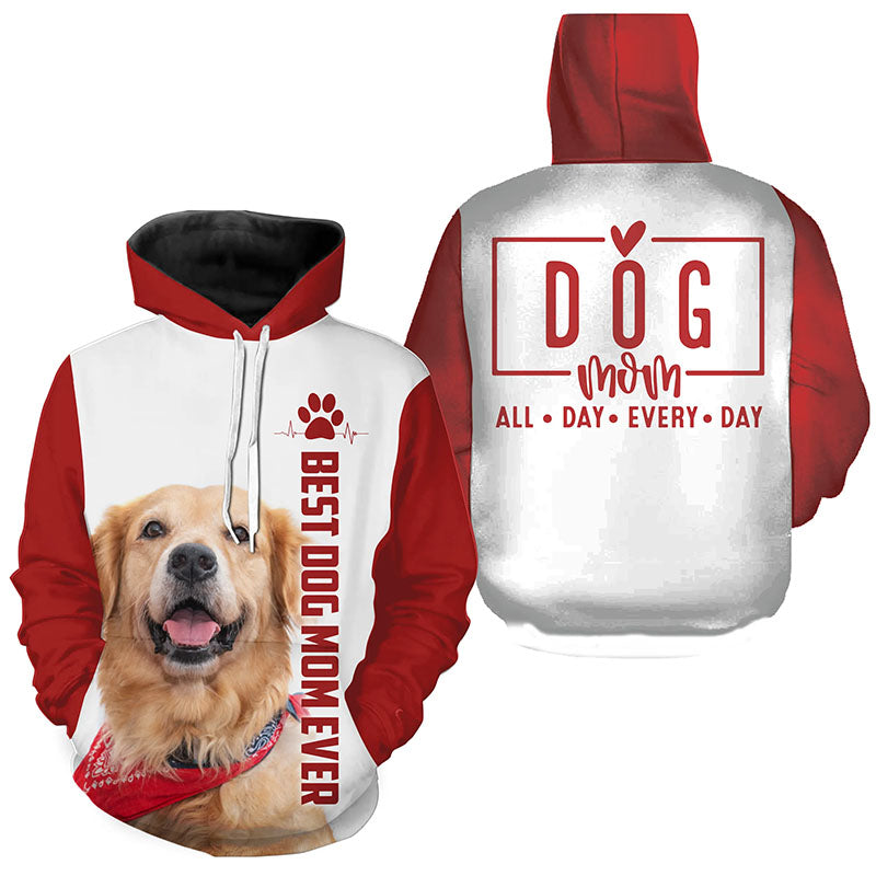Golden Retriever Best Dog Mom Ever All Over Print Shirts For Dog Mom, Best Gifts For Dog Lover TDM0024