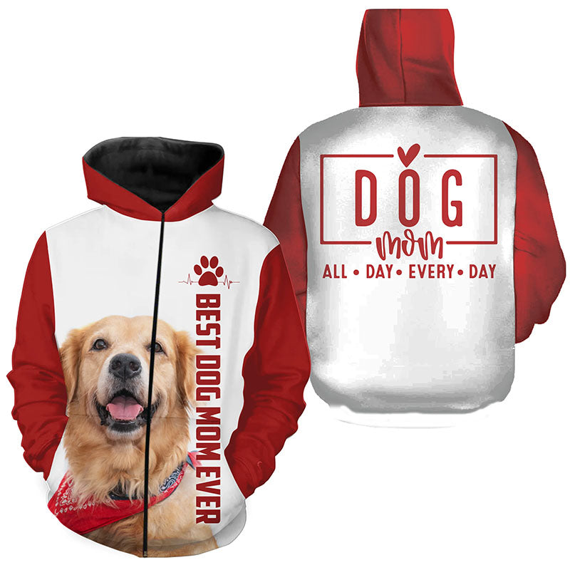 Golden Retriever Best Dog Mom Ever All Over Print Shirts For Dog Mom, Best Gifts For Dog Lover TDM0024