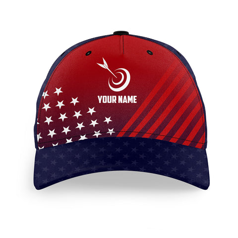 Personalized Patriotic US Flag Archery Caps Hats, Custom Adjustable 3D Printed Archery Baseball Hats For Player TDM0723