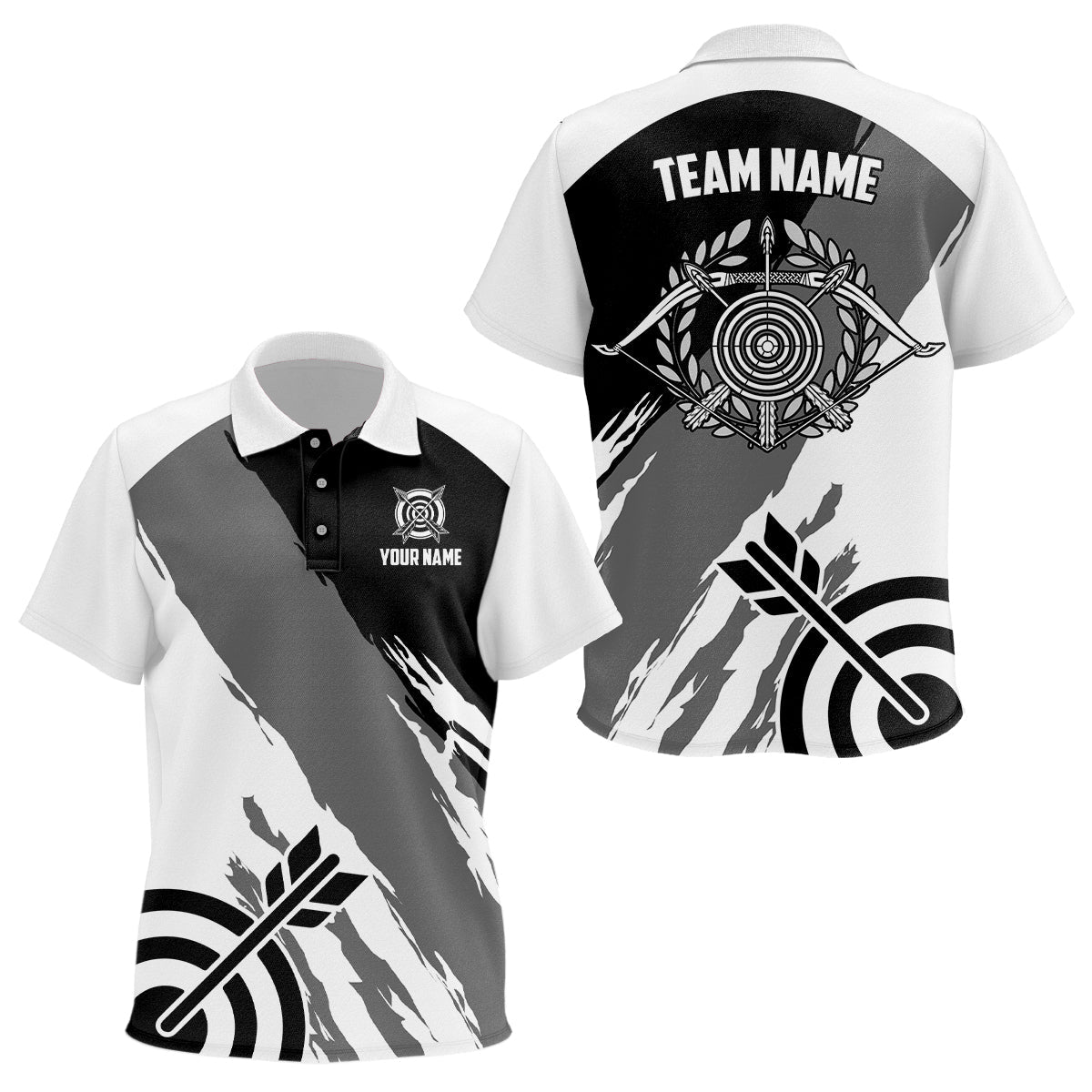 Personalized Grey Jerseys Archery Kid Polo Shirts Custom Archery Target Shirts, Archery Jerseys TDM0635