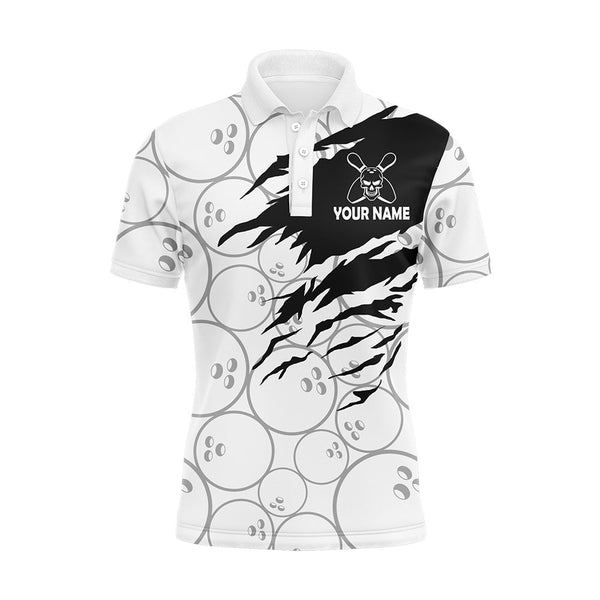 Funny Bowling Shirt for Men Custom Name Lucky Bowling Shirt Polo Short Sleeve Bowler Jersey NBP111