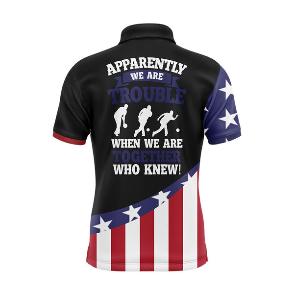 American Flag Bowling Shirt for Men Custom Bowling Jersey Funny Patriots Bowlers League Polo Shirt NBP150