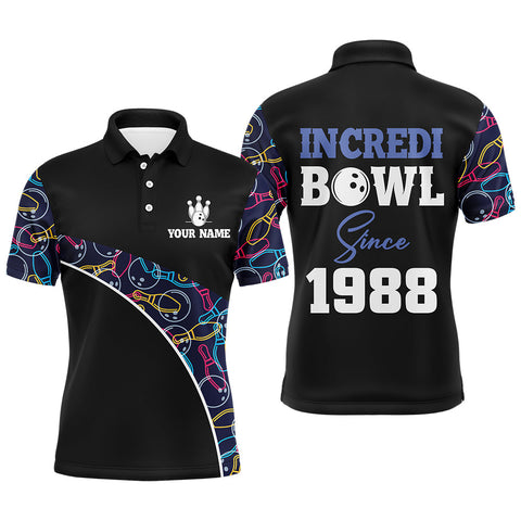 Funny Bowling Shirt for Men Custom Name Incredi Bowl Since Polo Short Sleeve Bowler Jersey NBP114