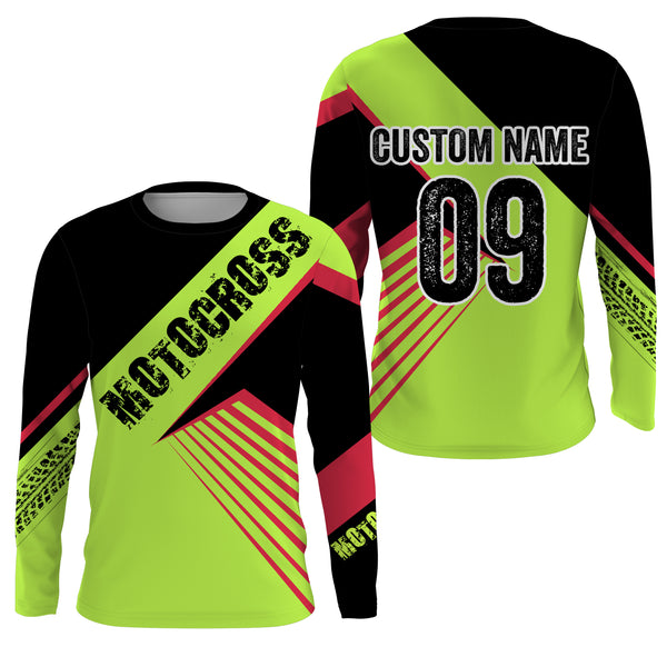 Personalized Motocross Jersey UPF30+ Dirt Bike Bikers Off-Road Adult&Kid Riders MX Racing Shirt| NMS764