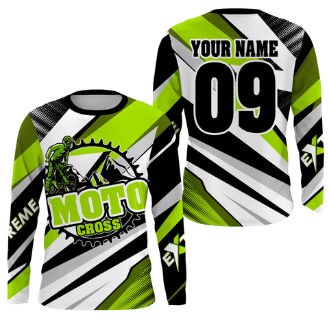 Personalized Motocross Jersey UPF30+ Kid Adult Extreme Dirt Bike Racing Long Sleeves Off-road NMS1131