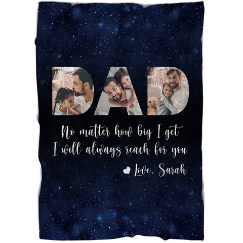 Father Custom Blanket | Thoughtful Fleece Throw with Photo for Dad | Meaningful Father's Day, Birthday, Christmas Gift | N1038