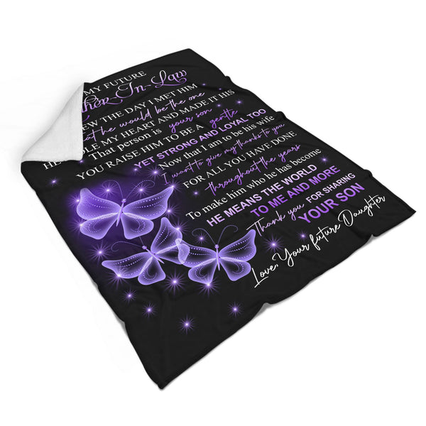 To The Best Mother-in-law Blanket| Meaningful Mothers Day Gift for Mom-in-law, Mother of Husband Thoughtful Birthday Gift| N1069