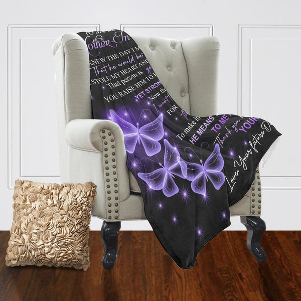 To The Best Mother-in-law Blanket| Meaningful Mothers Day Gift for Mom-in-law, Mother of Husband Thoughtful Birthday Gift| N1069