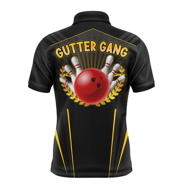 Gutter Gang Funny Bowling Shirt for Men Custom Bowling Jersey for Team 3D Print Bowling Polo Shirt NBP143