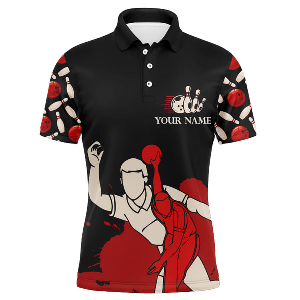 Funny Bowling Shirt for Men Personalized Name They See Me Bowlin' They Hatin' Bowler Polo Jersey NBP116