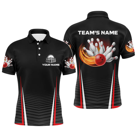 Personalized Flame Bowling Shirt for Men, Custom Team's Name Bowling Lovers Vintage Bowler Jersey NBP125