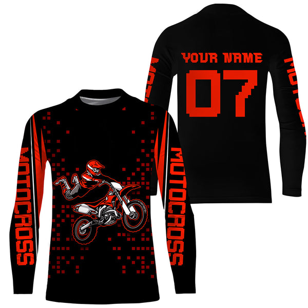 Personalized Motocross Jersey UPF30+ Youth Men Dirt Bike Racing Shirt Off-road Motorcycle Riding NMS1440