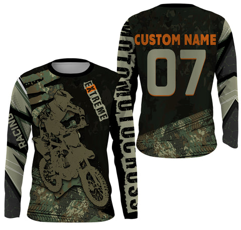 Personalized Motocross Jersey UPF 30+, Extreme Motocross Racing Shirt, Off-Road Riders Racewear| NMS399