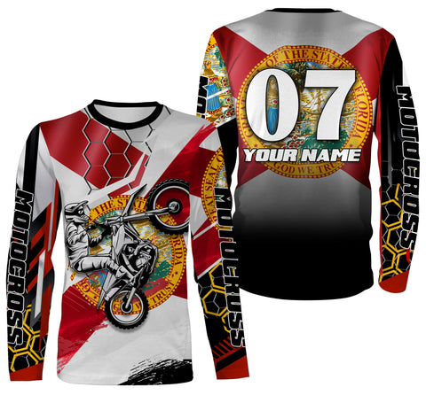 Florida Motocross Jersey Custom Youth Mens Womens FL Dirt Bike Off Road MotoX Motorcycle Racing| NMS823